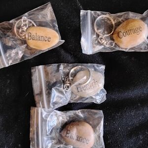 Inspirational Stone Keychains Set